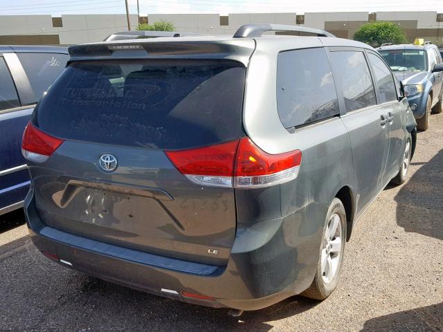 5TDKK3DC8ES427231 - 2014 TOYOTA SIENNA LE GRAY photo 4