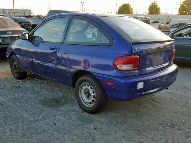 KNJLT05H1V6217285 - 1997 FORD ASPIRE BLUE photo 3