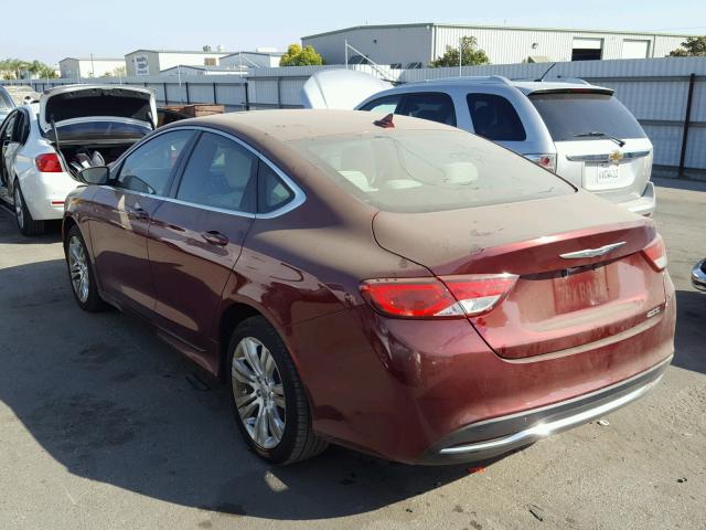 1C3CCCAB8GN115209 - 2016 CHRYSLER 200 LIMITE MAROON photo 3