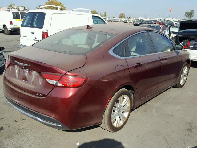 1C3CCCAB8GN115209 - 2016 CHRYSLER 200 LIMITE MAROON photo 4