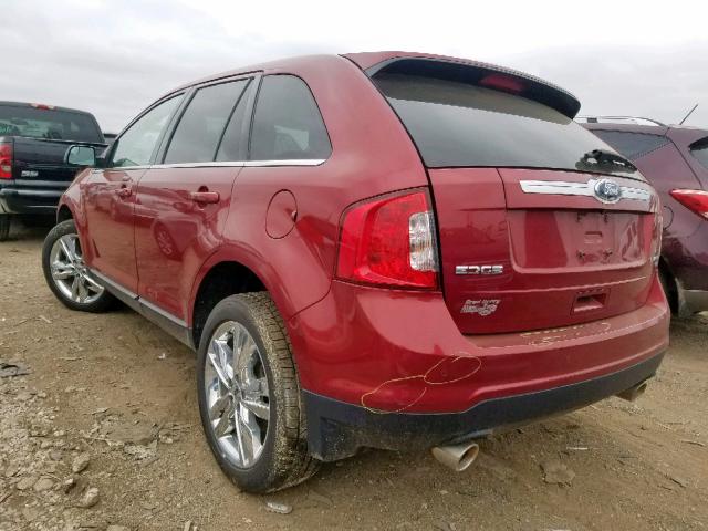 2FMDK4KC6EBA37047 - 2014 FORD EDGE LIMIT RED photo 3