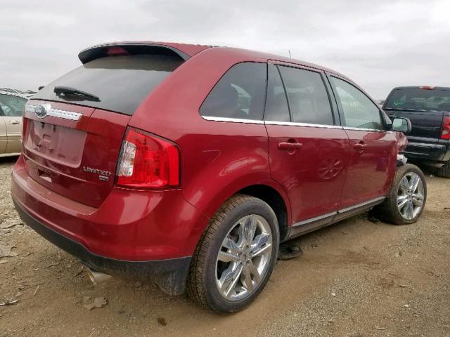 2FMDK4KC6EBA37047 - 2014 FORD EDGE LIMIT RED photo 4