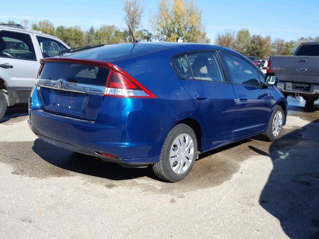 JHMZE2H58ES002545 - 2014 HONDA INSIGHT LX BLUE photo 4