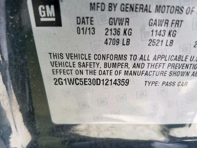 2G1WC5E30D1214359 - 2013 CHEVROLET IMPALA LTZ GRAY photo 10