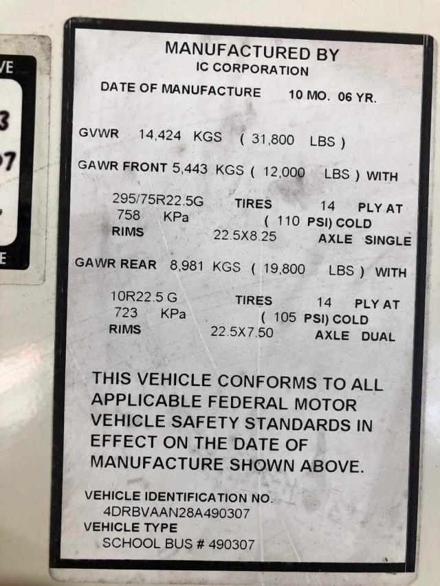 4DRBVAAN28A490307 - 2008 IC CORPORATION 3000 黄色 照片 10