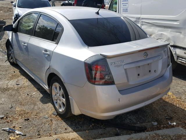 3N1AB6AP6BL664065 - 2011 NISSAN SENTRA 2.0 SILVER photo 3