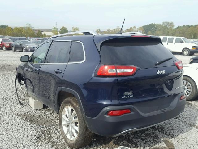 1C4PJMDS3EW257141 - 2014 JEEP CHEROKEE L BLUE photo 3