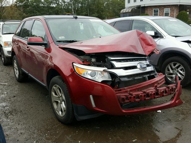 2FMDK4JC4EBB58659 - 2014 FORD EDGE SEL RED photo 1