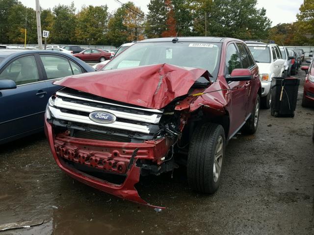 2FMDK4JC4EBB58659 - 2014 FORD EDGE SEL RED photo 2