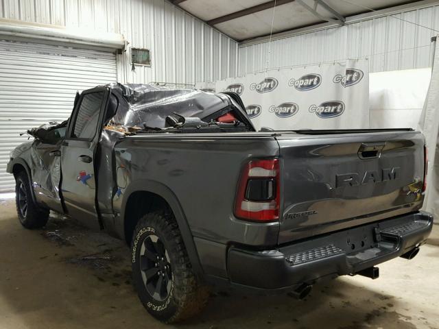 1C6SRFLT6KN530087 - 2019 RAM 1500 REBEL ნაცრისფერი ფოტო 3