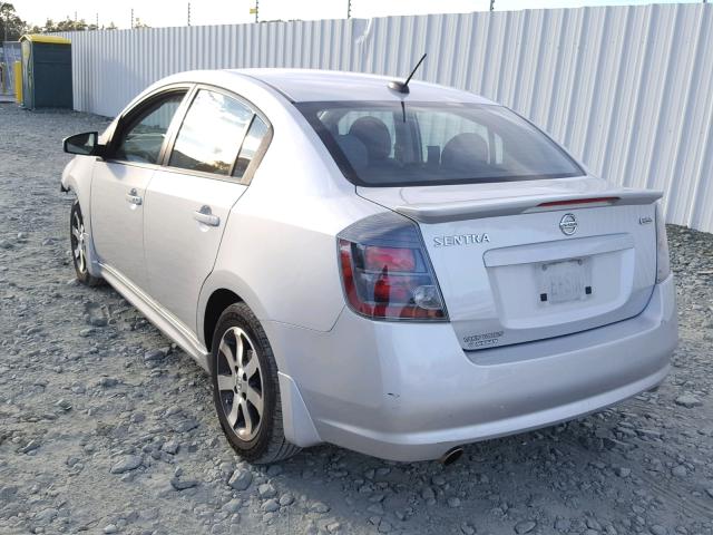 3N1AB6AP3CL639674 - 2012 NISSAN SENTRA 2.0 SILVER photo 3