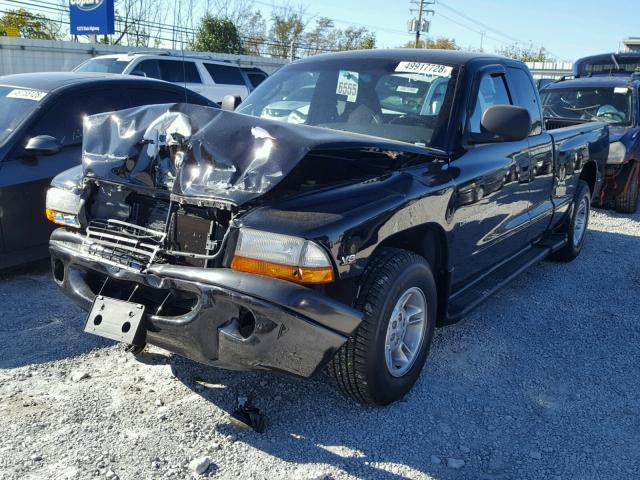 1B7GL22N4YS783334 - 2000 DODGE DAKOTA BLACK photo 2