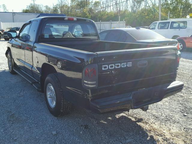 1B7GL22N4YS783334 - 2000 DODGE DAKOTA BLACK photo 3