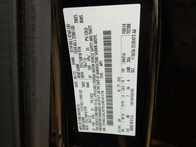 1FMCU0J97EUB10179 - 2014 FORD ESCAPE TIT BLACK photo 10