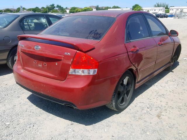 KNAFE221995023920 - 2009 KIA SPECTRA EX RED photo 4