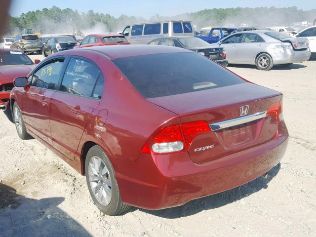 2HGFA169X9H517478 - 2009 HONDA CIVIC EXL 勃艮第红 照片 3