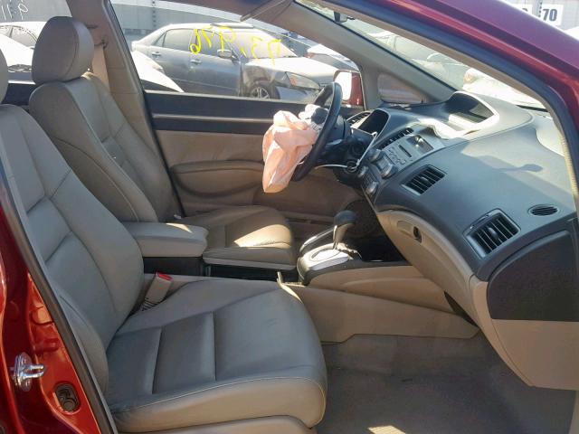 2HGFA169X9H517478 - 2009 HONDA CIVIC EXL 勃艮第红 照片 5