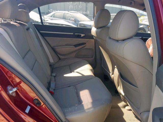 2HGFA169X9H517478 - 2009 HONDA CIVIC EXL 勃艮第红 照片 6