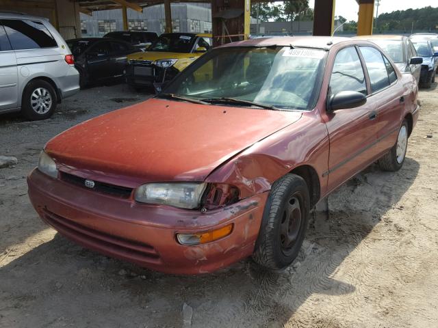 1Y1SK5262VZ446294 - 1997 CHEVROLET GEO PRIZM RED photo 2