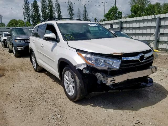 5TDZKRFH9FS080682 - 2015 TOYOTA HIGHLANDER WHITE photo 1