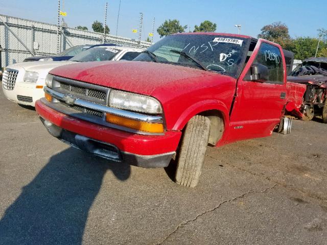 1GCCS195128254297 - 2002 CHEVROLET S-10 PU RED photo 2