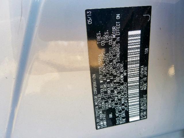 JTLZE4FEXDJ039282 - 2013 TOYOTA SCION XB ვერცხლისფერი ფოტო 10