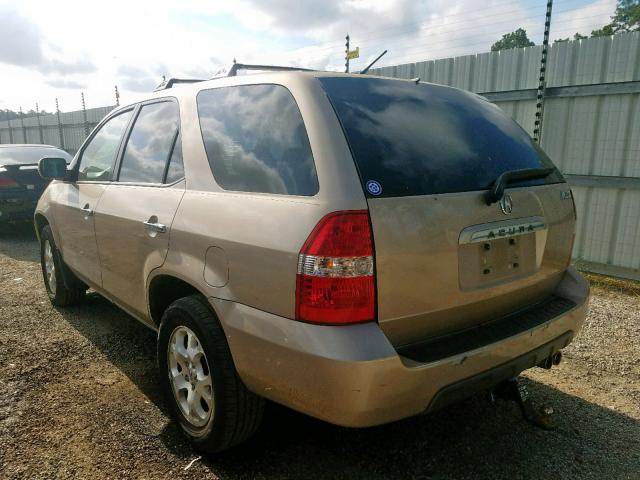 2HNYD186X2H544777 - 2002 ACURA MDX TOURIN GOLD photo 3