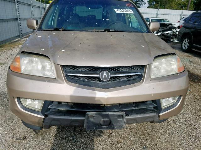 2HNYD186X2H544777 - 2002 ACURA MDX TOURIN GOLD photo 9