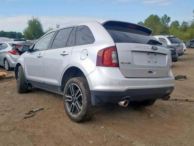 2FMDK4JC9DBA94343 - 2013 FORD EDGE SEL SILVER photo 3