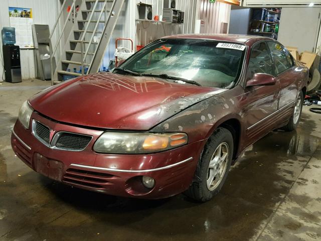 1G2HX54K214176330 - 2001 PONTIAC BONNEVILLE RED photo 2