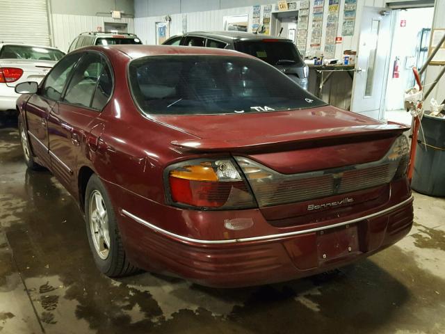 1G2HX54K214176330 - 2001 PONTIAC BONNEVILLE RED photo 3