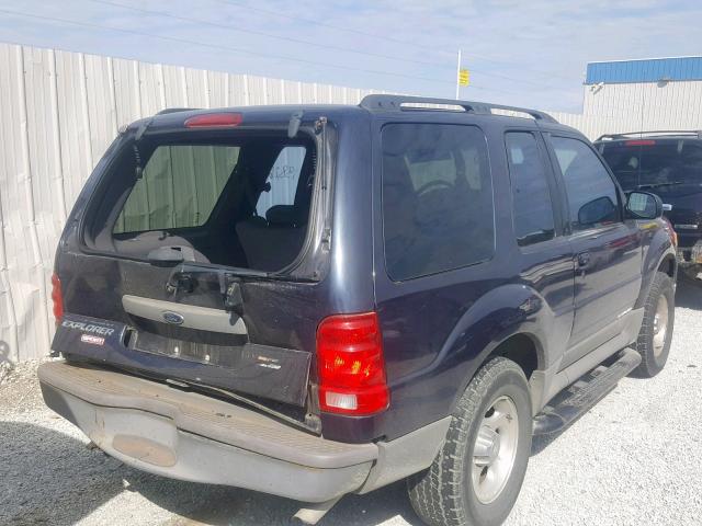 1FMYU70E41UC54263 - 2001 FORD EXPLORER S BLUE photo 4