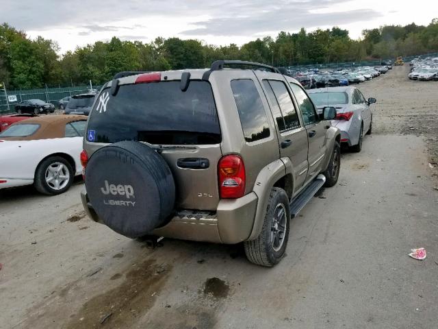 1J4GL38K72W366612 - 2002 JEEP LIBERTY RE TAN photo 4