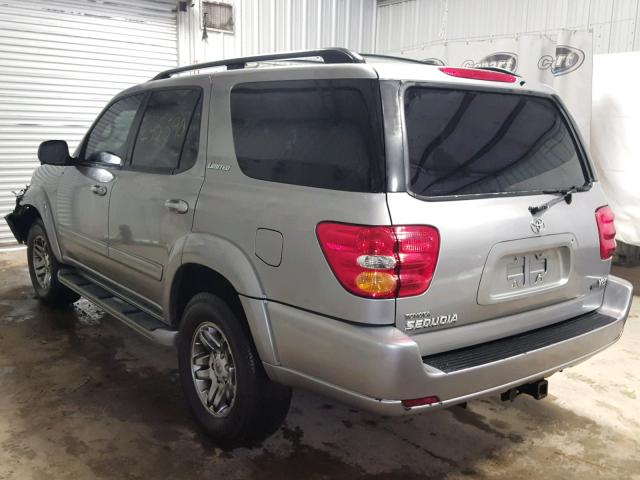 5TDZT38A23S173226 - 2003 TOYOTA SEQUOIA LI SILVER photo 3