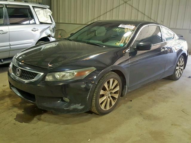 1HGCS22888A007825 - 2008 HONDA ACCORD EXL BLACK photo 2