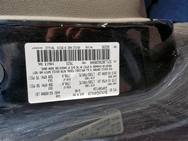 3D7LL38C56G285048 - 2006 DODGE RAM 3500 S BLACK photo 10