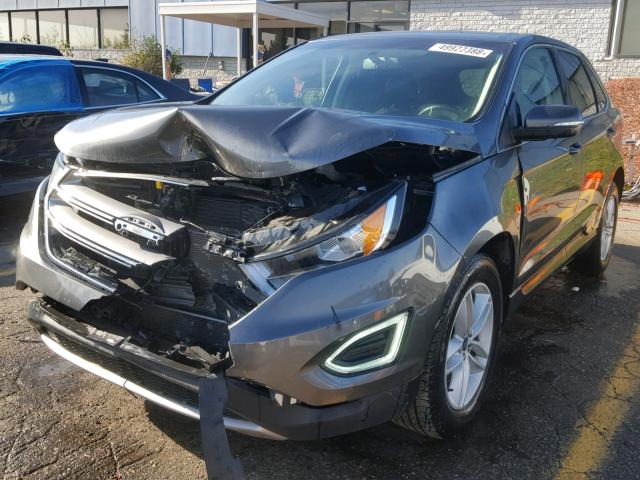 2FMPK4J8XHBB61353 - 2017 FORD EDGE SEL GRAY photo 2