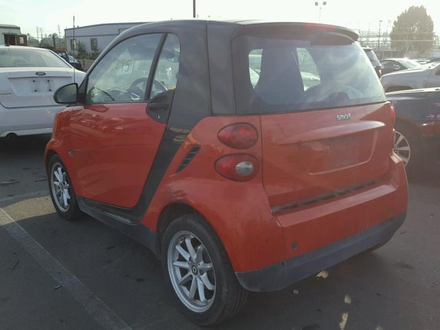 WMEEJ31X58K099402 - 2008 SMART FORTWO PUR ORANGE photo 3