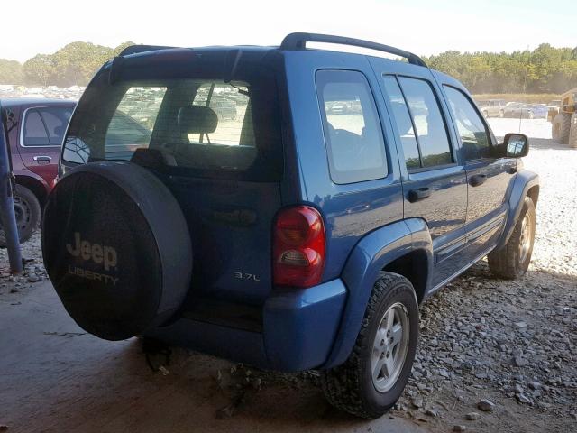 1J4GK58K43W531614 - 2003 JEEP LIBERTY LI BLUE photo 4