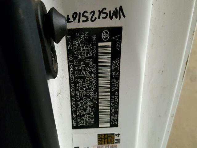 JTKDE177650003383 - 2005 TOYOTA SCION TC Ağ foto 10