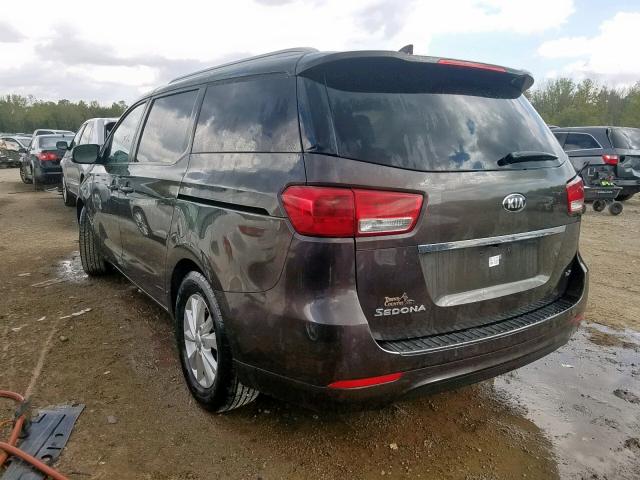 KNDMB5C10G6088388 - 2016 KIA SEDONA LX BROWN photo 3