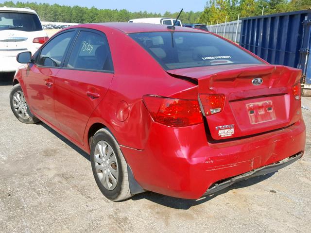 KNAFU4A24D5655189 - 2013 KIA FORTE EX RED photo 3