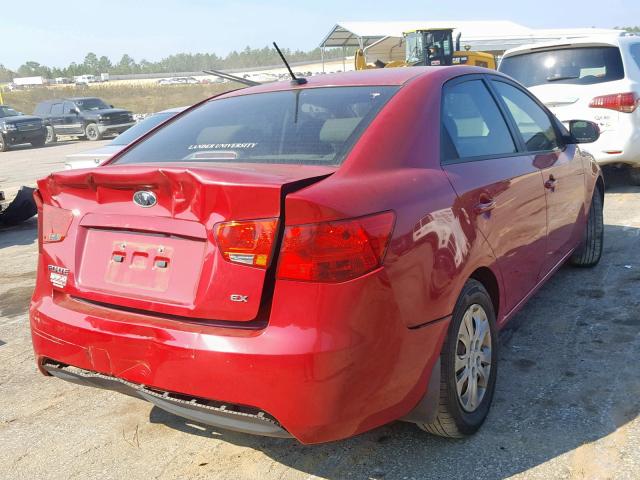 KNAFU4A24D5655189 - 2013 KIA FORTE EX RED photo 4