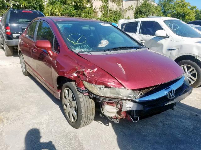 2HGFA16609H339120 - 2009 HONDA CIVIC LX-S ბურგუნდია ფოტო 1