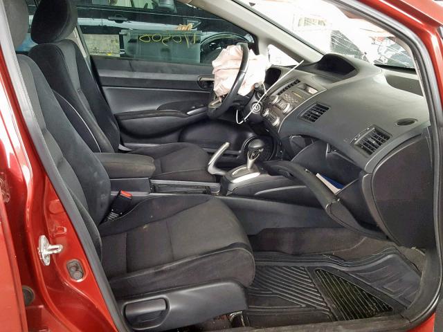 2HGFA16609H339120 - 2009 HONDA CIVIC LX-S ბურგუნდია ფოტო 5