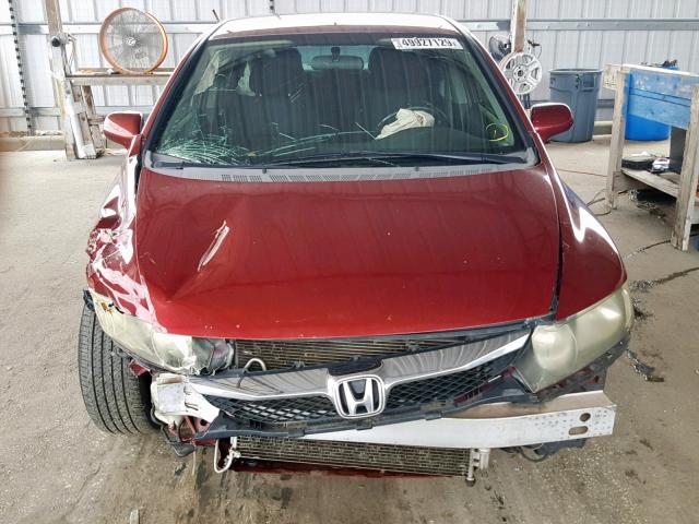 2HGFA16609H339120 - 2009 HONDA CIVIC LX-S ბურგუნდია ფოტო 9