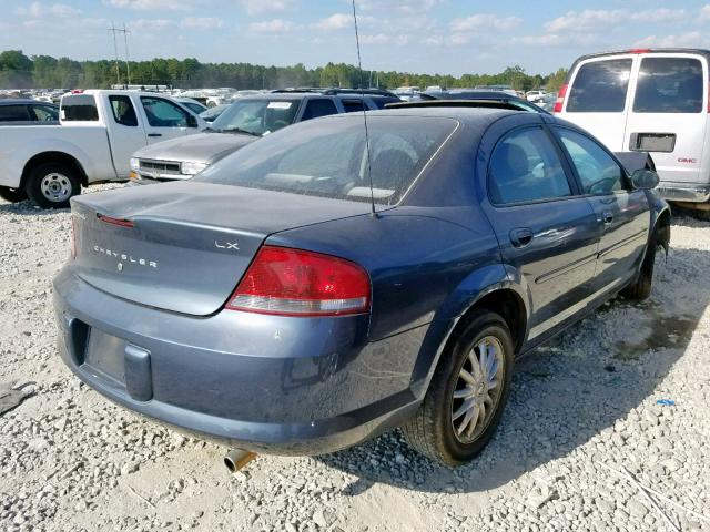 1C3EL46R42N347187 - 2002 CHRYSLER SEBRING LX BLUE photo 4