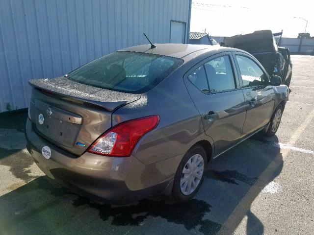 3N1CN7AP3EL858966 - 2014 NISSAN VERSA GRAY photo 4