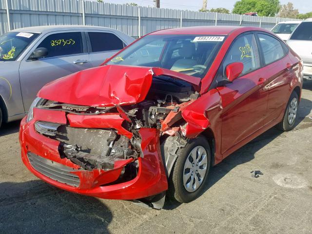 KMHCT4AE2GU055733 - 2016 HYUNDAI ACCENT SE RED photo 2