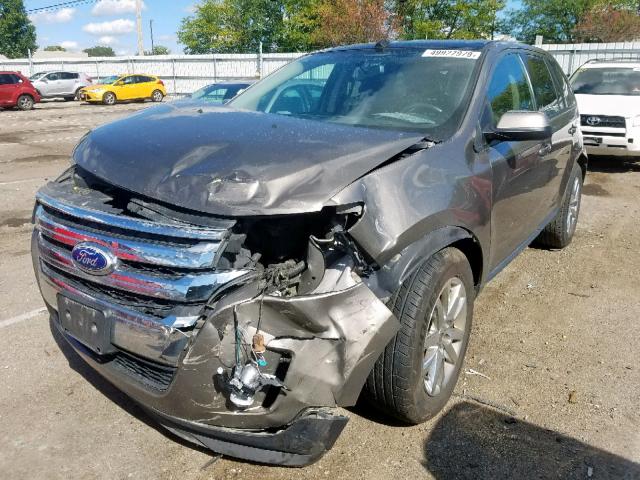 2FMDK3J9XDBB35965 - 2013 FORD EDGE SEL GRAY photo 2